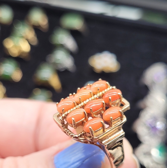 ⚘️Vintage 70s, genuine coral ring - Picture 2 of 3